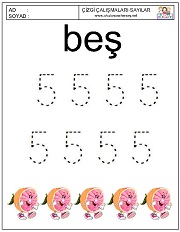 okul öncesi 1 sayısı çizgi çalışması